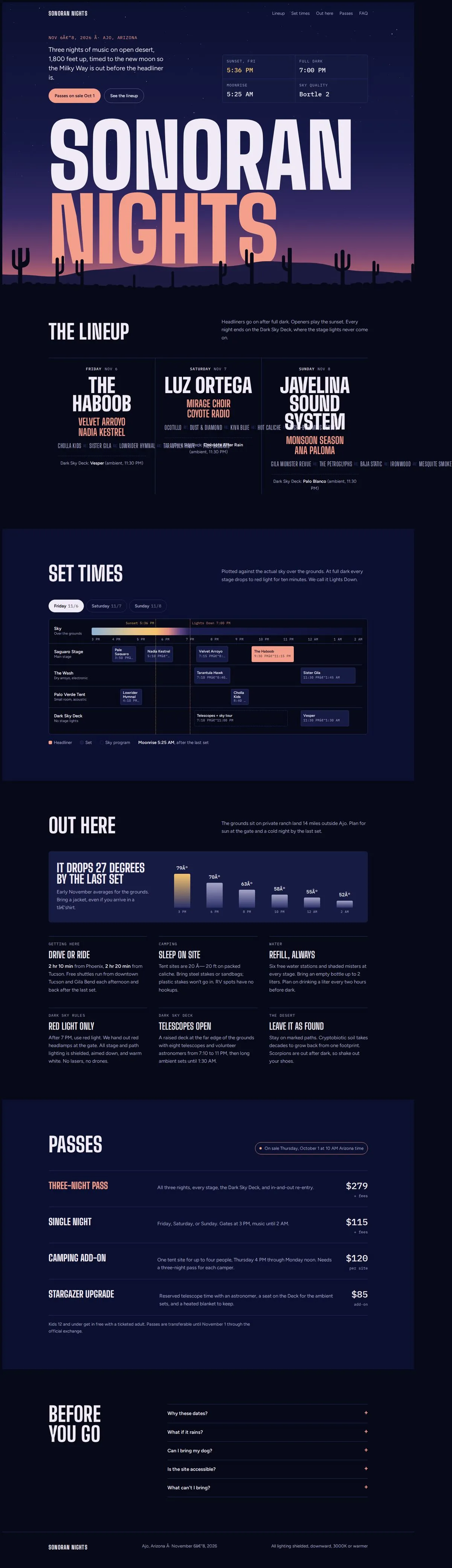 The full page built without the kit